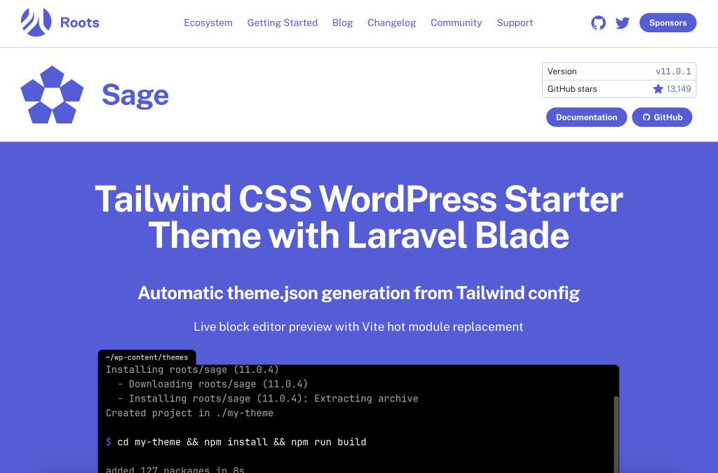 Sage  - WordPress starter theme screenshot 1
