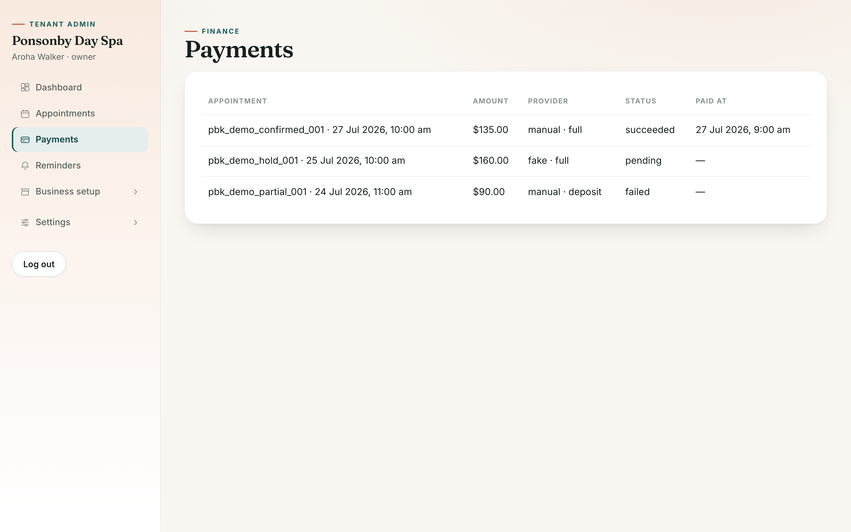 BookEase Multi-Tenant Booking Platform screenshot 11