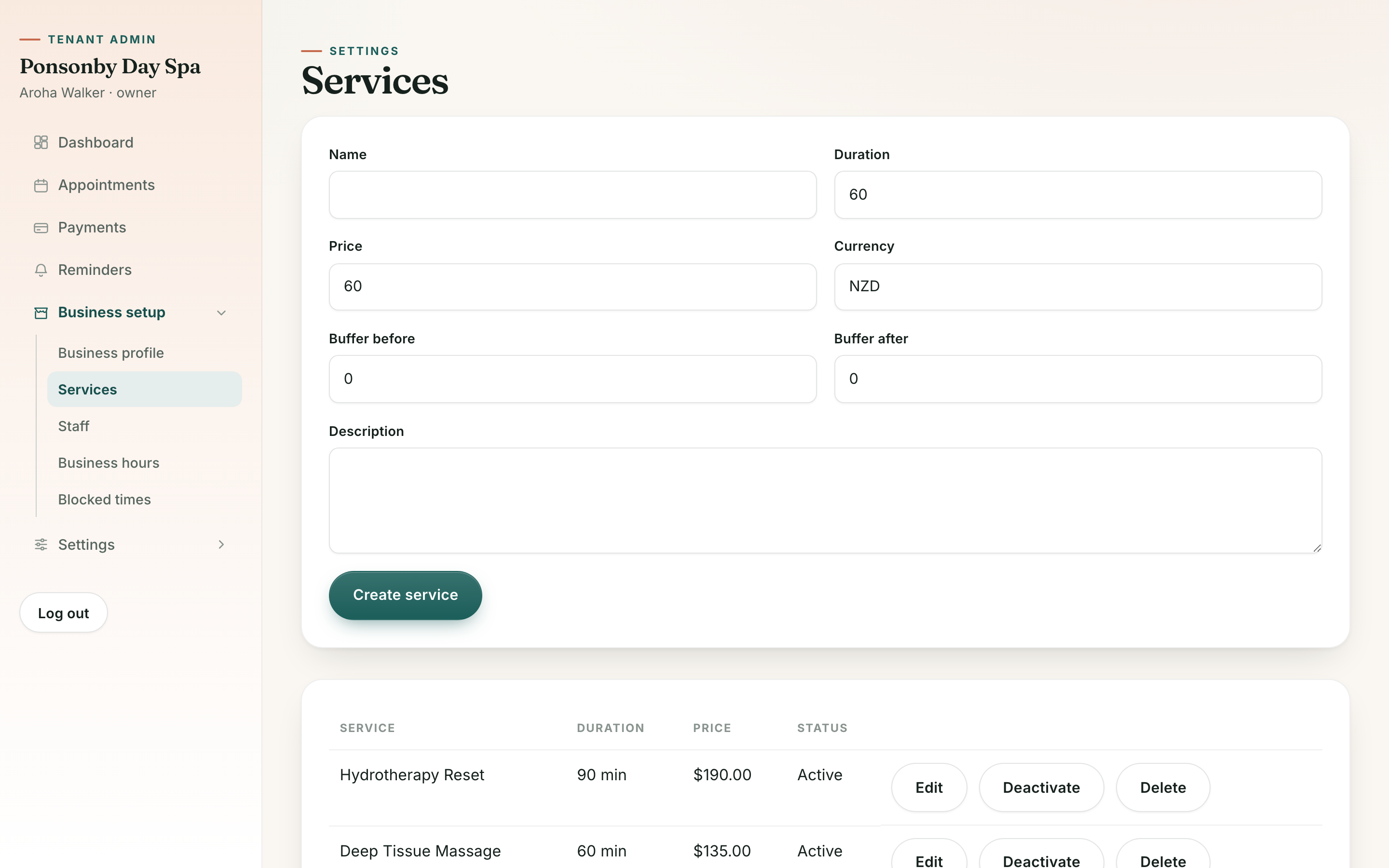 BookEase Multi-Tenant Booking Platform screenshot 8