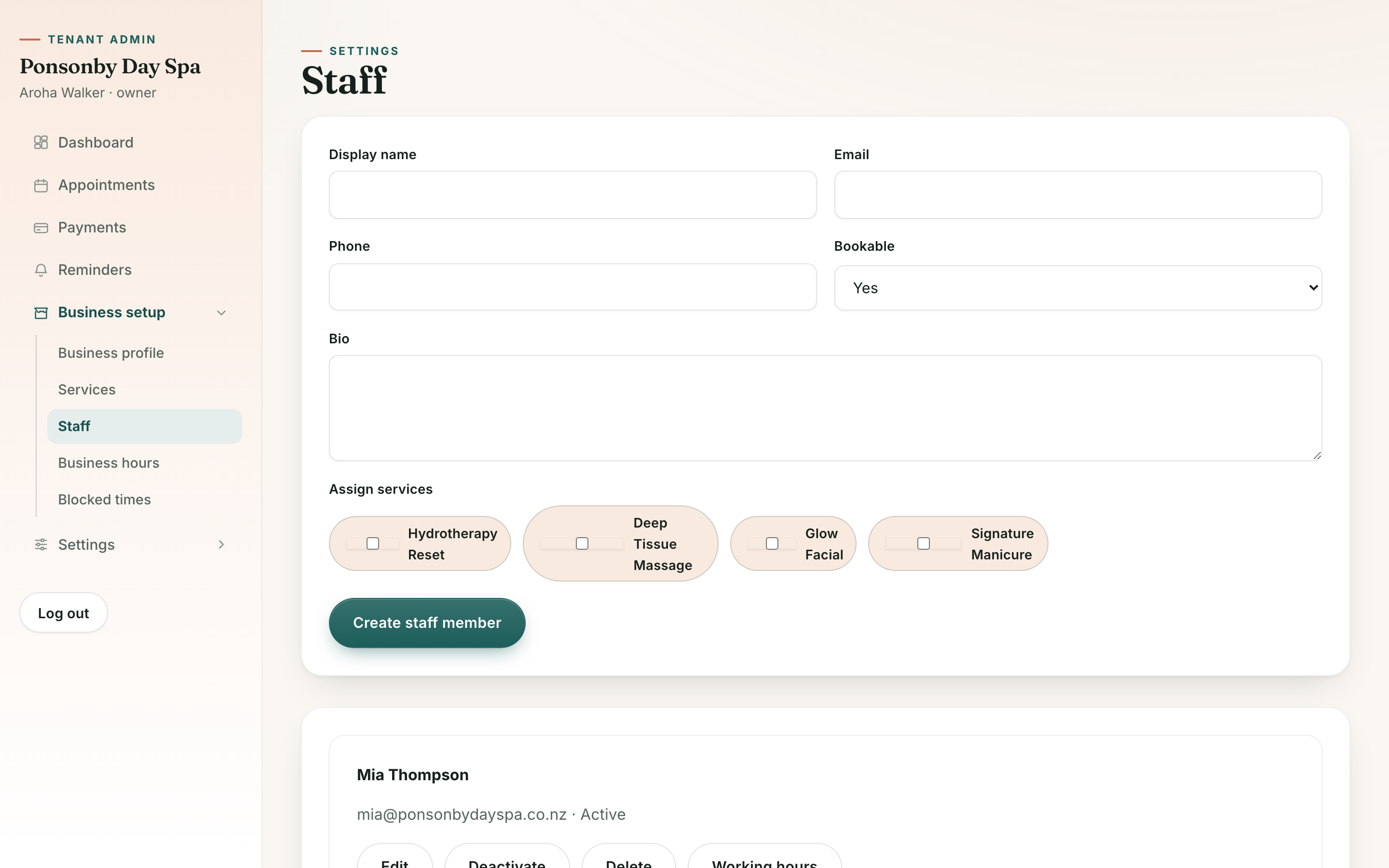 BookEase Multi-Tenant Booking Platform screenshot 9