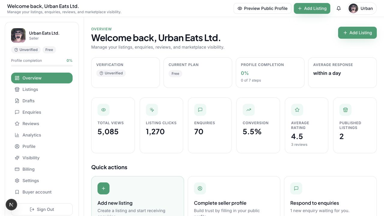 Traders Marketplace — Directory & Listings Platform screenshot 4